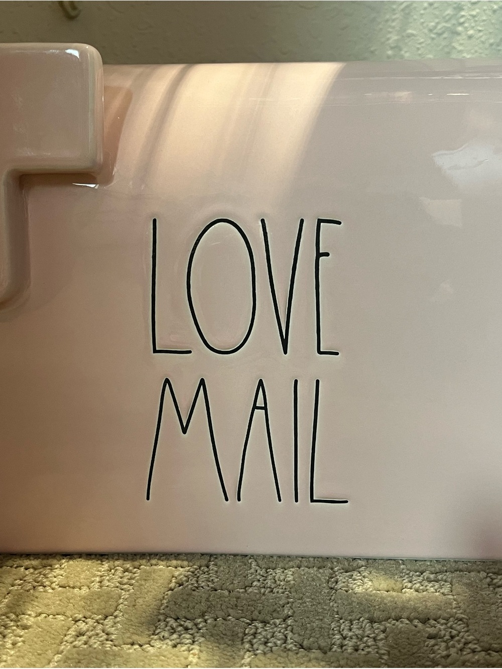 Rae Dunn Pink 'LOVE MAIL' Ceramic Accent Mail Box